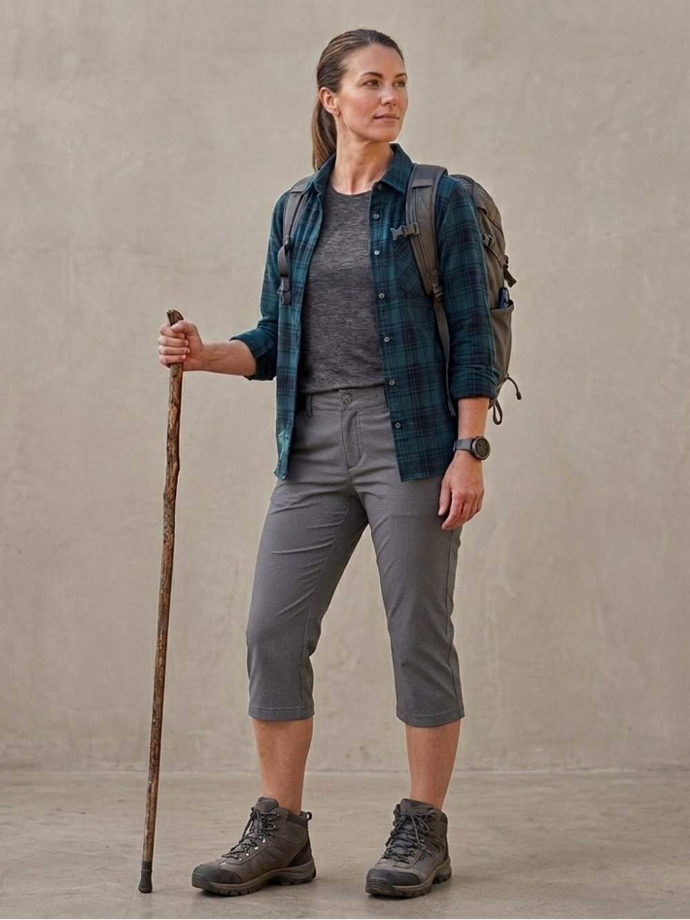 Duluth Trading Co Flexpedition Cargo Pants Gray Stretch Hiking Sz 4